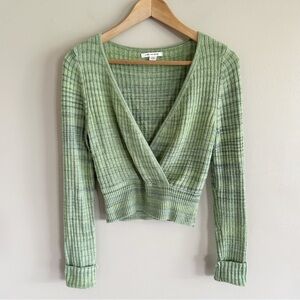 American Eagle Outfitters • Sage Ribbed cropped Sweater